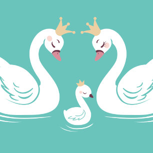Swans Baby Shower Bird mit Crown Co-Ed Aquamarin Einladung