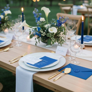 Kobaltblaue Hochzeit alphabetische Sitzordnung Poster