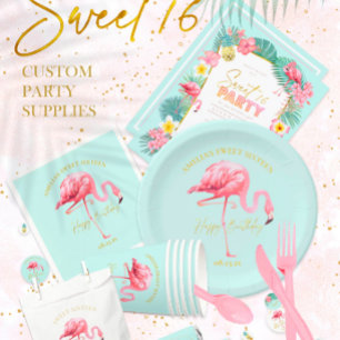 Tropical Flamingo Sweet 16 Party ID922