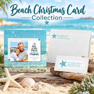 Weihnachtsferien am Strand Fotoblock
