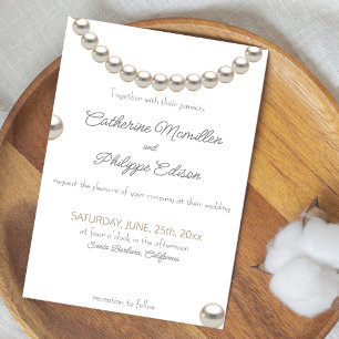 Elegant Pearl Wedding Save the Date Einladung