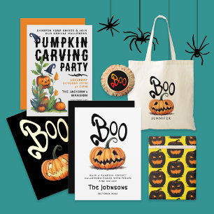 Spooky Black Pumpkins Gelbes Halloween-Muster Geschenkpapier