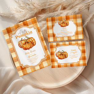 Ein kleines Pumpkin Herbst Baby Diaper Raffle Begleitkarte