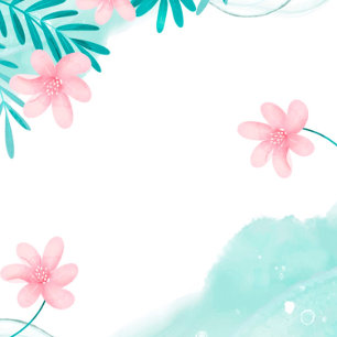Aquamarines und rosa Blumenbaby im Bloom Baby Dusc Einladung