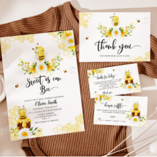 Sweet as can bee baby dusche einladung