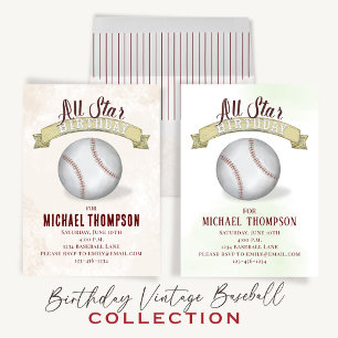 Vintag Baseball All Star Simple Geburtstagsparty Postkarte
