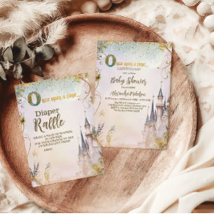 Kleine Prinzessin Fairytale Burg Diapper Raffle Begleitkarte
