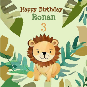 Niedlich Little Jungle Lion Birthday Einladung