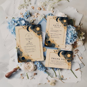 Dunkle Astrologie-Hochzeit Dankeskarte