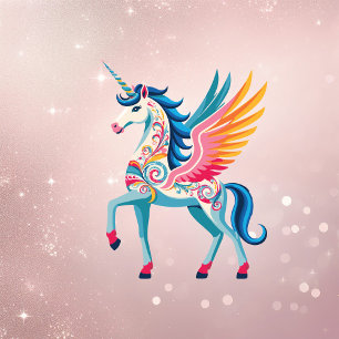 Custom Swirling Unicorn Birthday Favor Box Geschenkschachtel