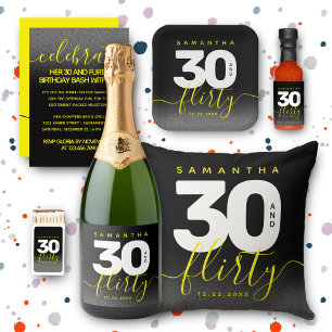 Modernes Girly Bright Yellow 30 und Kokett Pappteller