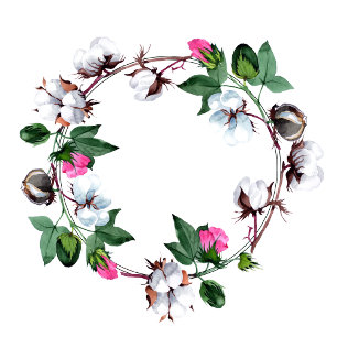 Blume aus weißer Baumwolle. Classic elegante Kraft Einladung