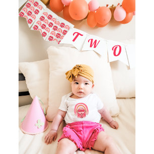 Rainbow Raupe Niedlich Erster Geburtstag Einladung