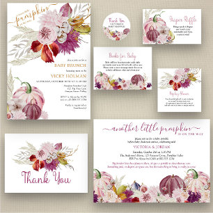 Little Pumpkin Rustic Floral Baby Brunch Einladung