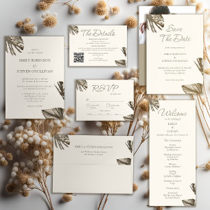 Monstera Gold Champagne Foto Wedding Save The Date
