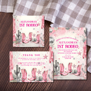 Wild West 1. Rodeo Geburtstag Dankeskarte