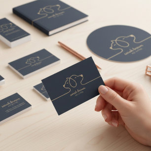 Haustiere Business Service Katze Lineare Logo-Kuns T-Shirt