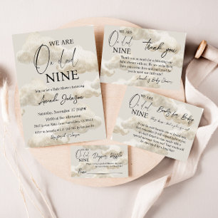 Cloud Nine Beige Gender Neutral Baby Dusche Dankeskarte