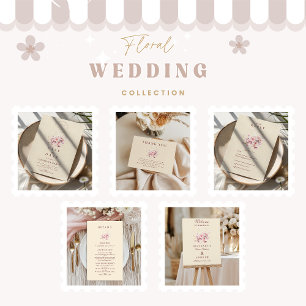 Elegante Roségarten-Romanze-Hochzeit Einladung