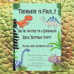 Dinosaurs Rock Birthday Party Serviette