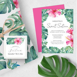Sweet 16 Einladungen Tropical Aloha Thema