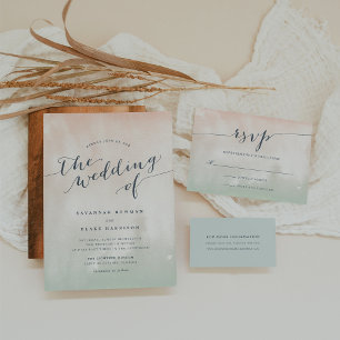 Sorbet Wedding Website Cards   Pastell Green Begleitkarte