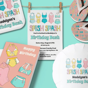 Niedliche Vintage Anzüge Badegäste Geburtstag Karte