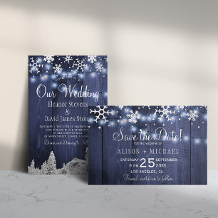 Winter-Schneeflocken Winter-Budget-Hochzeitseinlad