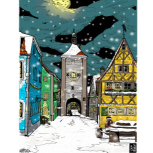 Rothenburg ob der Tauber Deutschland zu Weihnachte Magnet