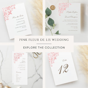 Französische Regency Pink Lilie Pattern Wedding Save The Date