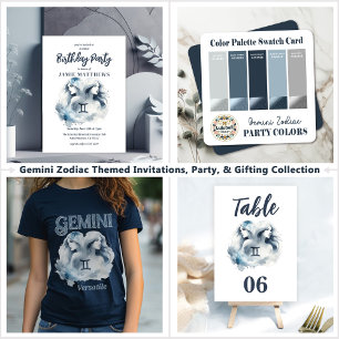 Gemini Watercolor Bull Zodiac Thema Geburtstagsfei Geschenkpapier Set