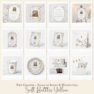 Neues Kapitel Babydusche Wasserfarbe, Wildblume Einladung