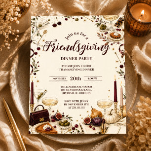 Glamouröser Mädchenabend Friendsgiving Pappteller