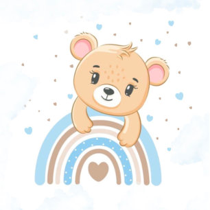 Adorable Bear Boho Rainbow Boy Baby Dusche Einladung