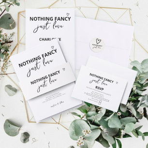Nichts Extravagant nur Liebe Minimalistisch Hochze RSVP Karte