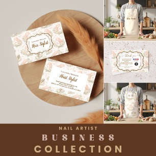 Antiker Botanischer Friseur Visitenkarte