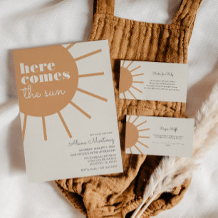 Here Comes the Sun   Boho Baby Shower Invitation Einladung