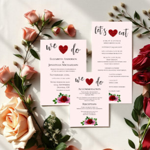 Rosa-Hochzeit Einladung