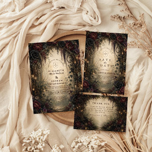 Gothic Woodland Hochzeit Dankeskarte