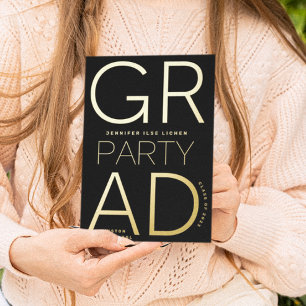 Bearbeitbares GRAD-PARTY   Kategorie 2024 Gold Pre Folieneinladung