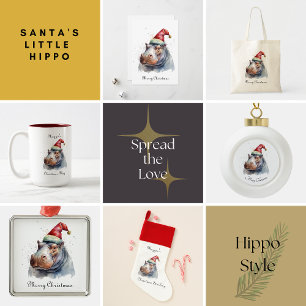 Weihnachts-Hippo, anpassbar Schürze