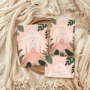 Botanische Elegant-islamische Hochzeit Dankeskarte