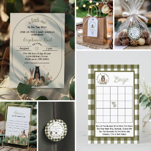 Minimalistischer Wald-Babyshower-Gunstaufkleber Runder Aufkleber