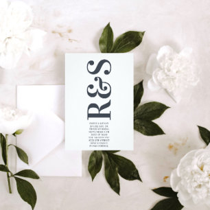 Big Monogram Modern Bold Taupe Wedding Einladung