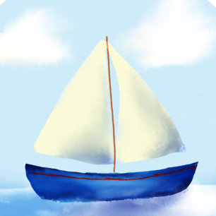 Schöne Little Blue Sailboat Boys Babydusche Einladung