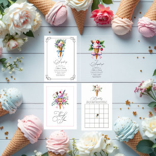 Sie wurde mit Eiscreme-Brautparty vergossen Dankeskarte