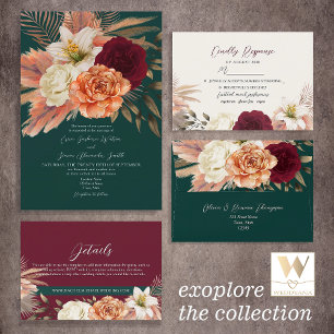 Boho Floral Rustic Emerald Green Wedding Vielen Da Runder Aufkleber