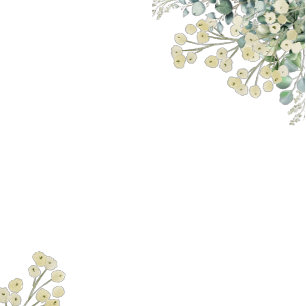Eukalyptus & Weiße Blumen Botanische Hochzeit Poster