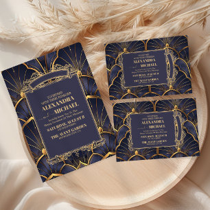 Lila Vintage Art Déco Hochzeit Einladung