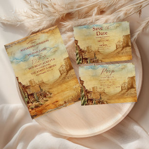 Vintager Western Cowboy Rustikale Landhochzeit Einladung